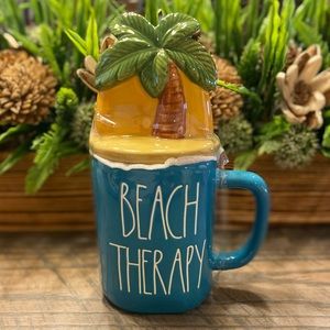 Rae Dunn BEACH THERAPY Mug w/ Topper